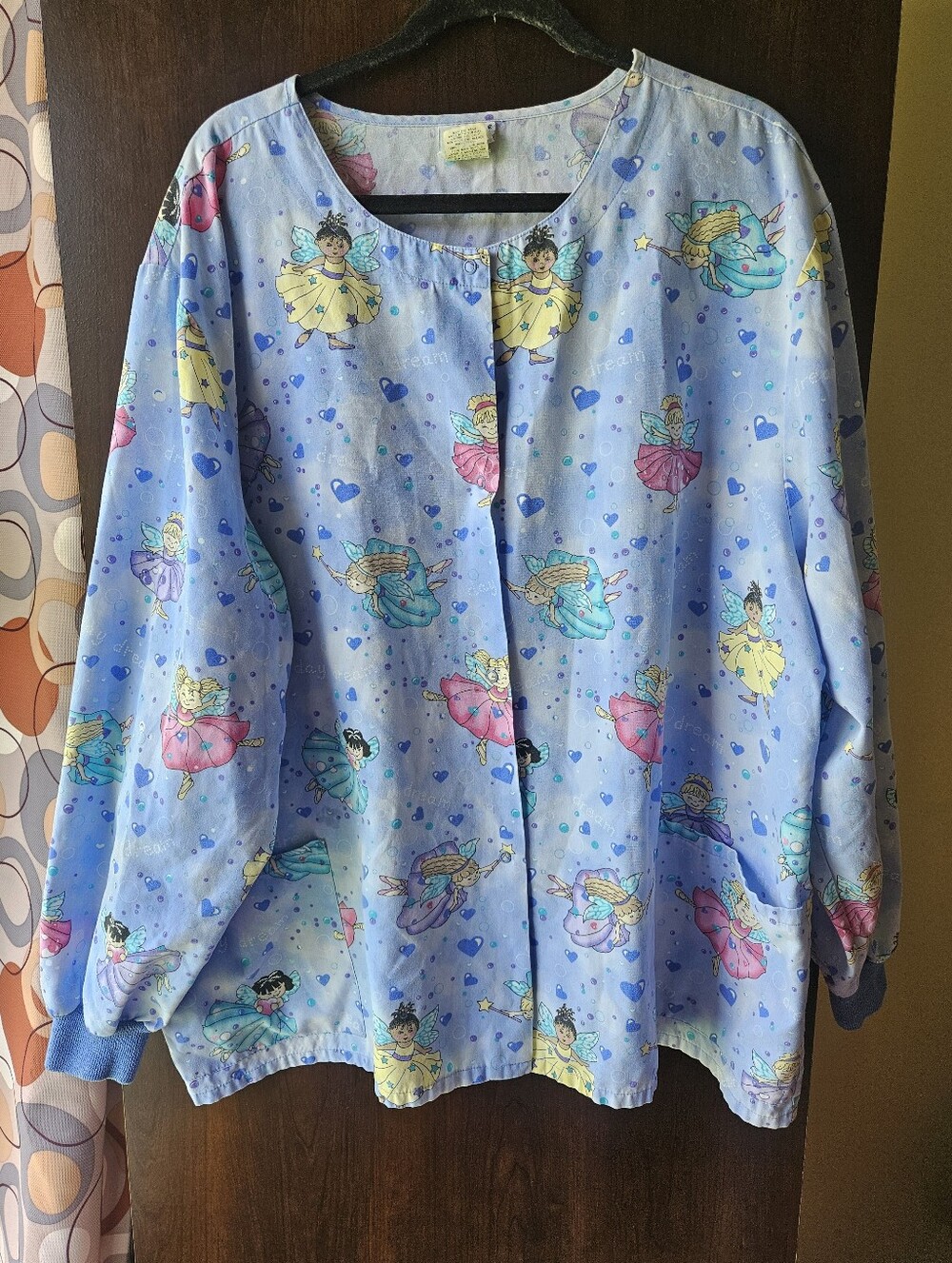 Vintage Simply Basic Women's Long Sleeve Scrub Top Size 3XL